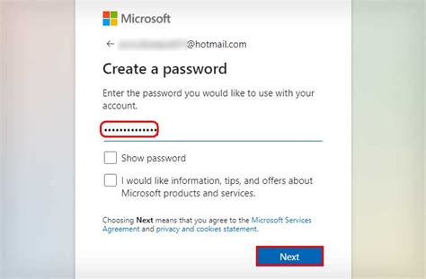 hotmail sign in email create account password.